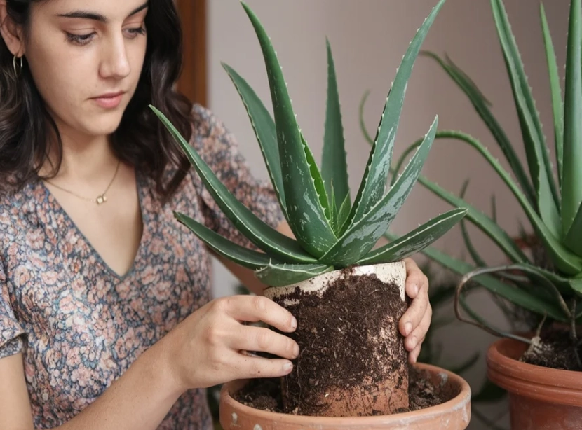 how to transplant aloe